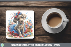 GorgeousDogs 01 Patriotic Square Coaster design.