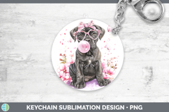 GorgeousDogs 01 Pink Bubble Gum Keychain design.