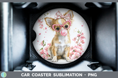 GorgeousDogs 01 Pink Bubble Gum Car Coaster design.