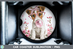GorgeousDogs 01 Pink Bubble Gum Car Coaster design.
