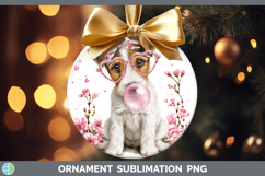 GorgeousDogs 01 Pink Bubble Gum Ornament design.