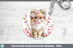 GorgeousDogs 01 Pink Bubble Gum Keychain design.