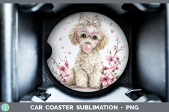 GorgeousDogs 01 Pink Bubble Gum Car Coaster design.