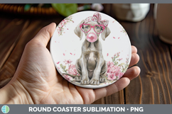 GorgeousDogs 01 Pink Bubble Gum Round Coaster design.