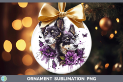 GorgeousDogs 01 Purple Drips Ornament design.