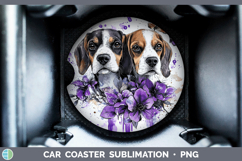 GorgeousDogs 01 Purple Drips Car Coaster design.