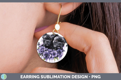 GorgeousDogs 01 Purple Drips Round Earrings design.