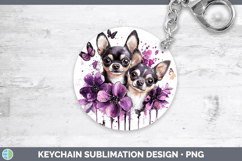 GorgeousDogs 01 Purple Drips Keychain design.