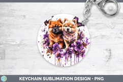 GorgeousDogs 01 Purple Drips Keychain design.