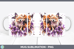 GorgeousDogs 01 Purple Drips Mug Wrap design.