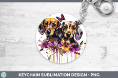 GorgeousDogs 01 Purple Drips Keychain design.
