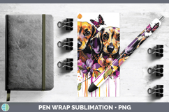 GorgeousDogs 01 Purple Drips Pen Wrap design.