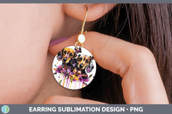 GorgeousDogs 01 Purple Drips Round Earrings design.