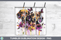 GorgeousDogs 01 Purple Drips Tumbler design.