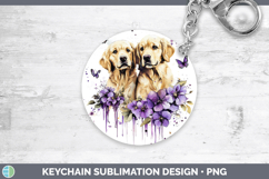 GorgeousDogs 01 Purple Drips Keychain design.