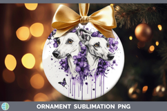 GorgeousDogs 01 Purple Drips Ornament design.