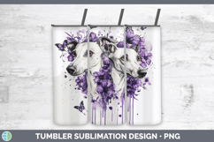 GorgeousDogs 01 Purple Drips Tumbler design.