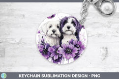 GorgeousDogs 01 Purple Drips Keychain design.