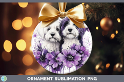 GorgeousDogs 01 Purple Drips Ornament design.