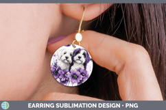 GorgeousDogs 01 Purple Drips Round Earrings design.