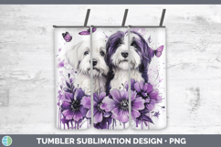 GorgeousDogs 01 Purple Drips Tumbler design.
