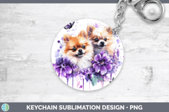 GorgeousDogs 01 Purple Drips Keychain design.