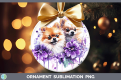 GorgeousDogs 01 Purple Drips Ornament design.