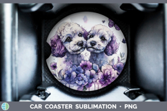GorgeousDogs 01 Purple Drips Car Coaster design.