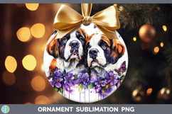GorgeousDogs 01 Purple Drips Ornament design.