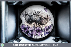 GorgeousDogs 01 Purple Drips Car Coaster design.