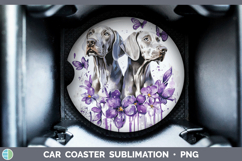 GorgeousDogs 01 Purple Drips Car Coaster design.