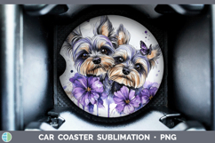 GorgeousDogs 01 Purple Drips Car Coaster design.