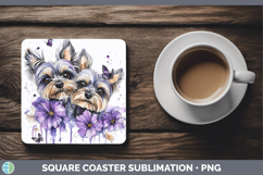 GorgeousDogs 01 Purple Drips Square Coaster design.