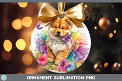 GorgeousDogs 01 Rainbow Summer Ornament design.