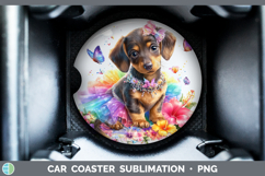 GorgeousDogs 01 Rainbow Summer Car Coaster design.