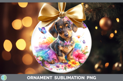 GorgeousDogs 01 Rainbow Summer Ornament design.