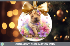 GorgeousDogs 01 Rainbow Summer Ornament design.