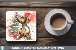 GorgeousDogs 01 Splash Christmas Square Coaster design.