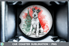 GorgeousDogs 01 Splash Christmas Car Coaster design.