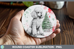 GorgeousDogs 01 Splash Christmas Round Coaster design.