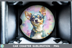 GorgeousDogs 01 Tie Dye Car Coaster design.