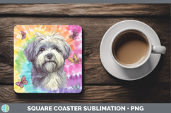 GorgeousDogs 01 Tie Dye Square Coaster design.