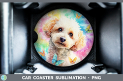 GorgeousDogs 01 Tie Dye Car Coaster design.