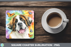 GorgeousDogs 01 Tie Dye Square Coaster design.