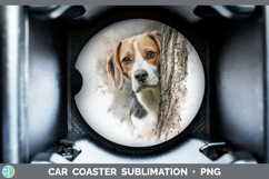 GorgeousDogs 01 Tree Peek Car Coaster design.