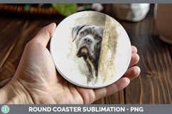 GorgeousDogs 01 Tree Peek Round Coaster design.