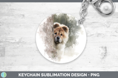 GorgeousDogs 01 Tree Peek Keychain design.