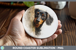 GorgeousDogs 01 Tree Peek Round Coaster design.