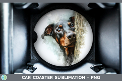 GorgeousDogs 01 Tree Peek Car Coaster design.