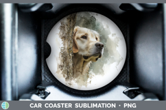 GorgeousDogs 01 Tree Peek Car Coaster design.